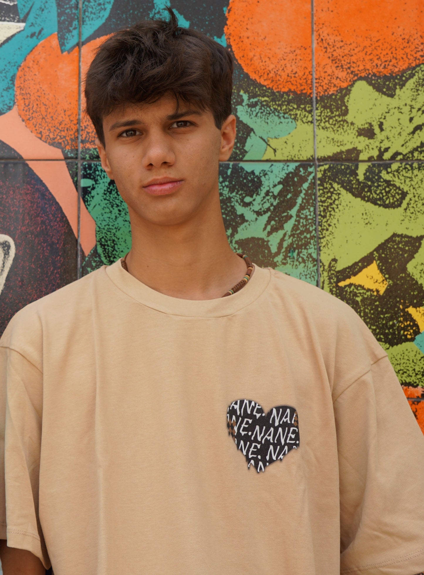 NANE "Heart" T-Shirt Beige