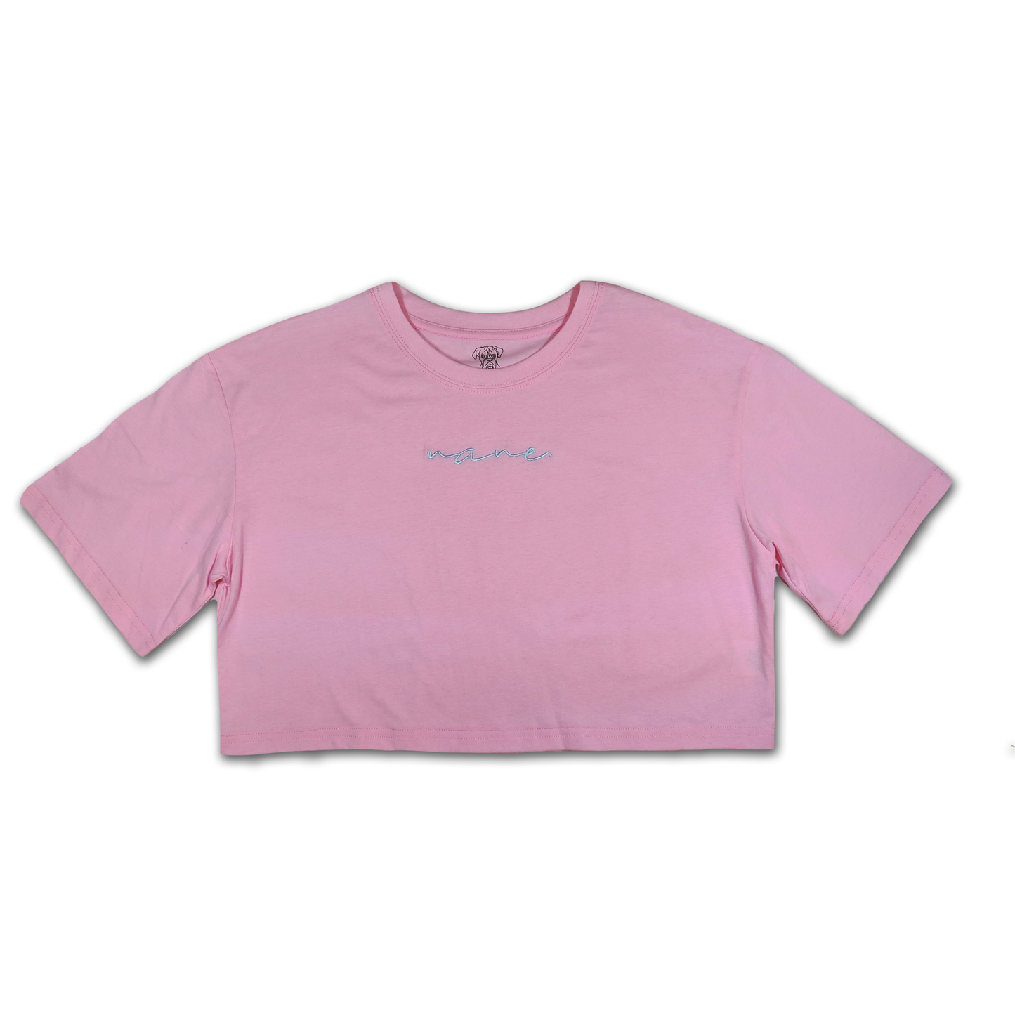 NANE “Brand” Embroidered Crop- Top Pink