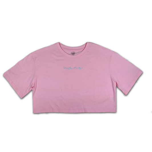NANE “Brand” Embroidered Crop- Top Pink