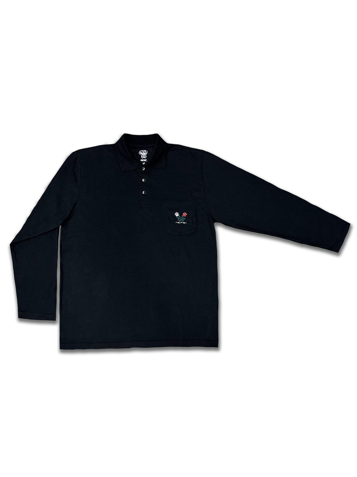 NANE "Paws" Polo T-Shirt Black