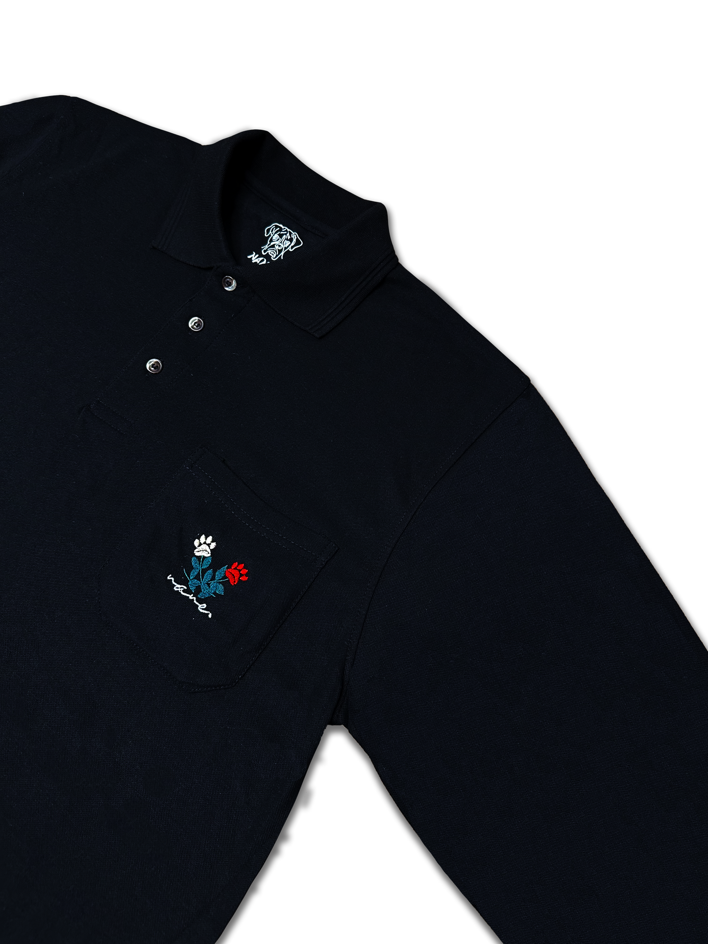 NANE "Paws" Polo T-Shirt Black