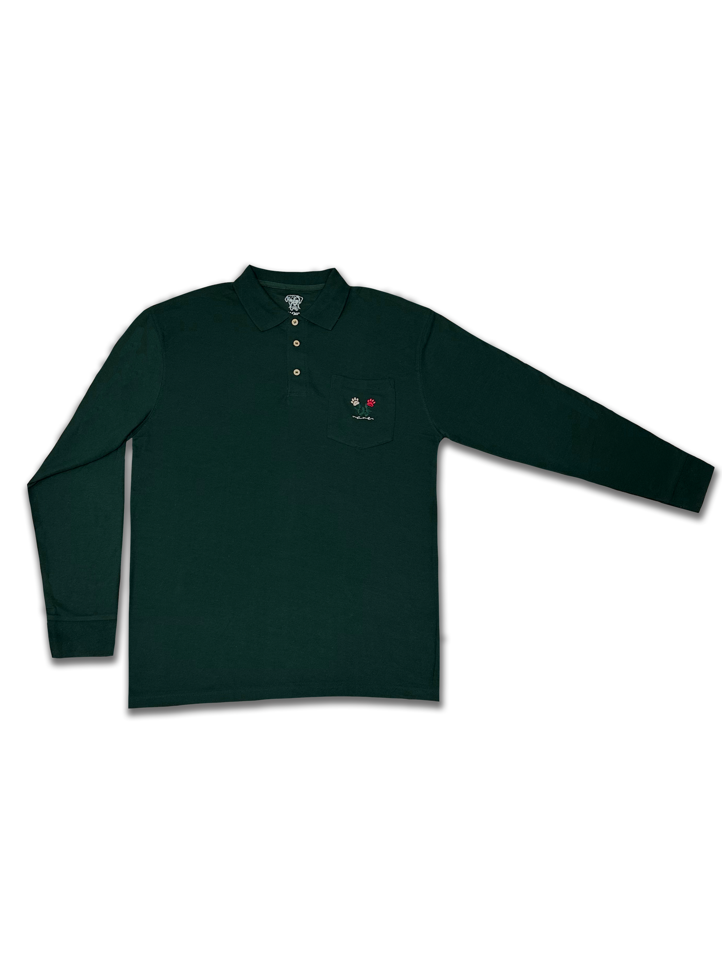 NANE "Paws" Polo T-Shirt Dark Green